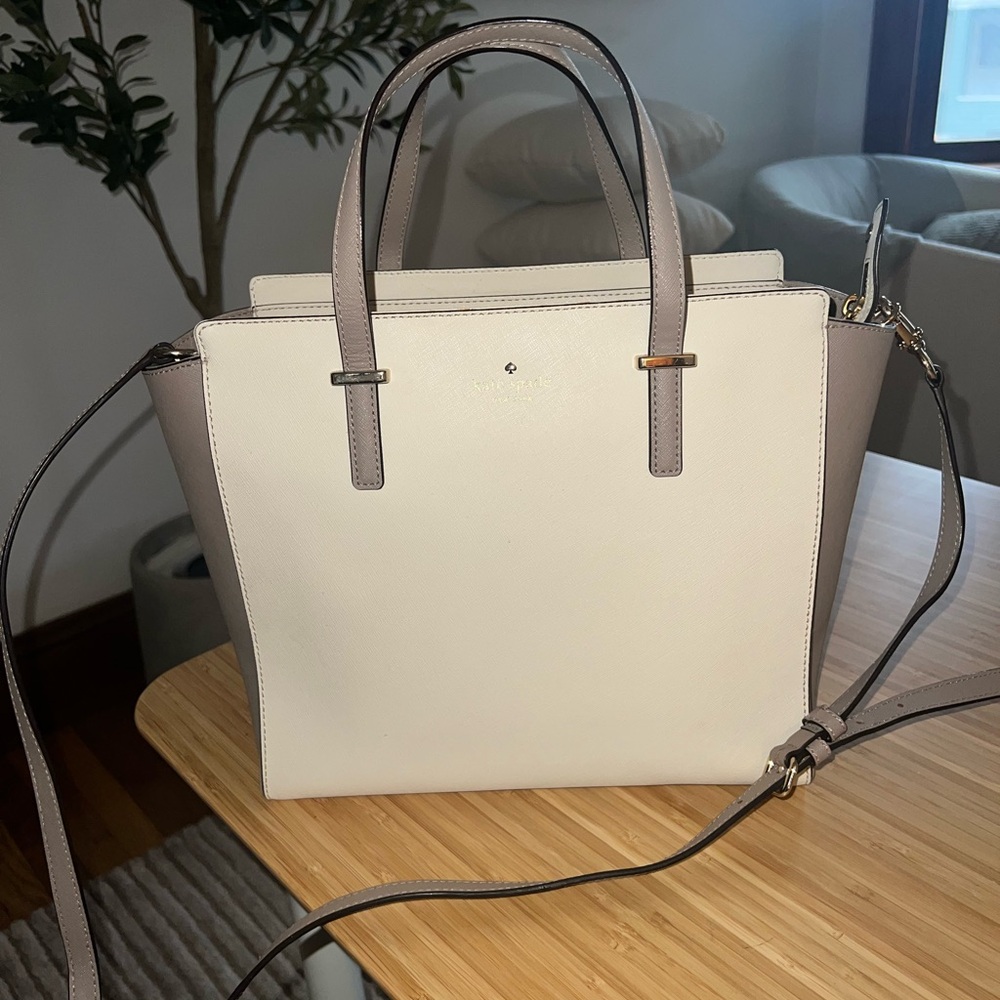 Kate Spade Cream and Gray Satchel